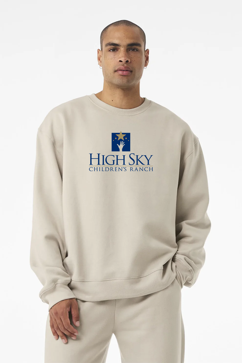 Bella Canvas Unisex Heavyweight Crewneck Sweatshirt, Dust [High Sky Children's Ranch]
