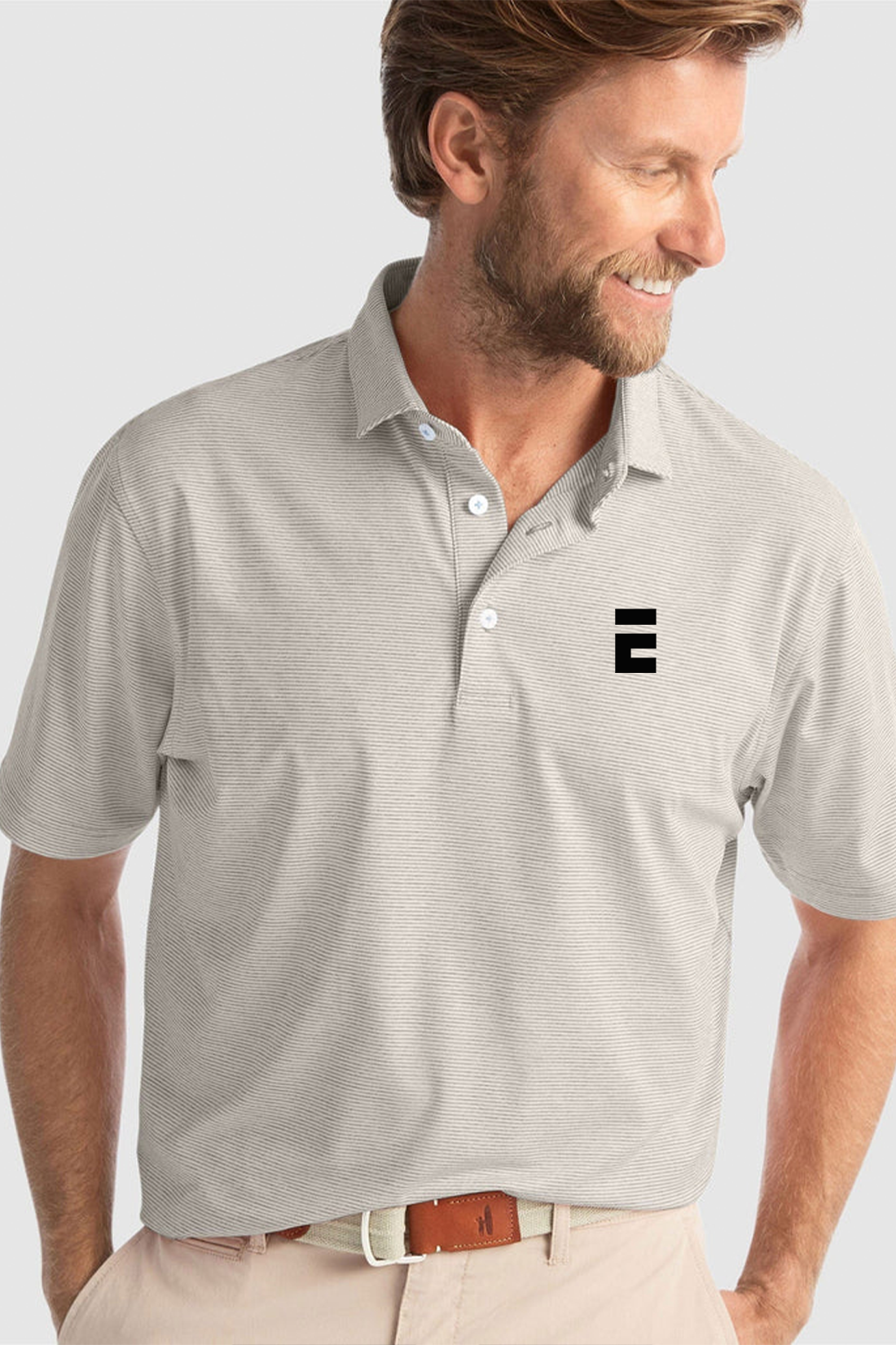 Johnnie O Mens Lyndon Striped Polo, Meteor [Executive Construction]