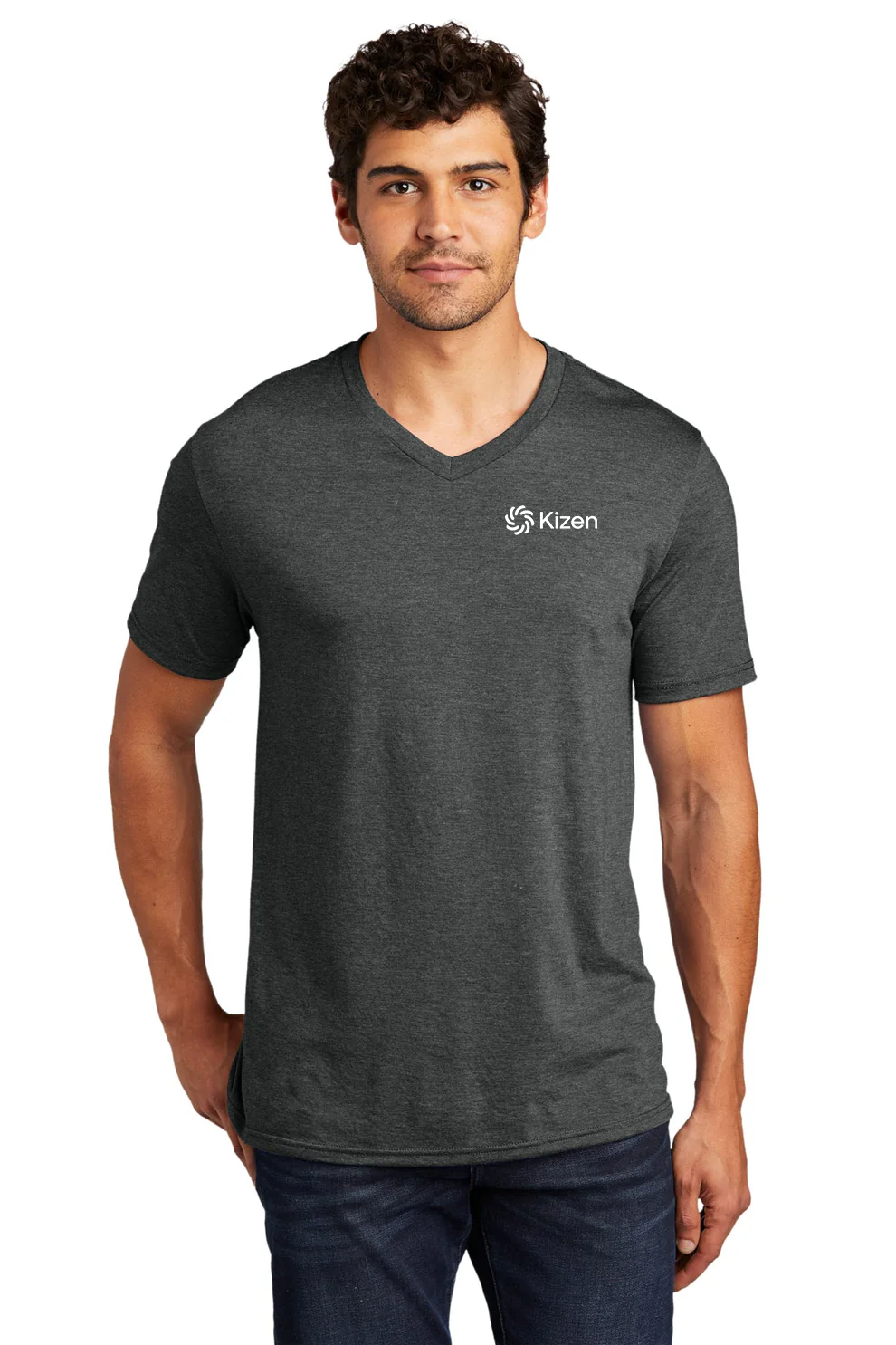 District Perfect Tri V-Neck Tee, Black Frost [Kizen]