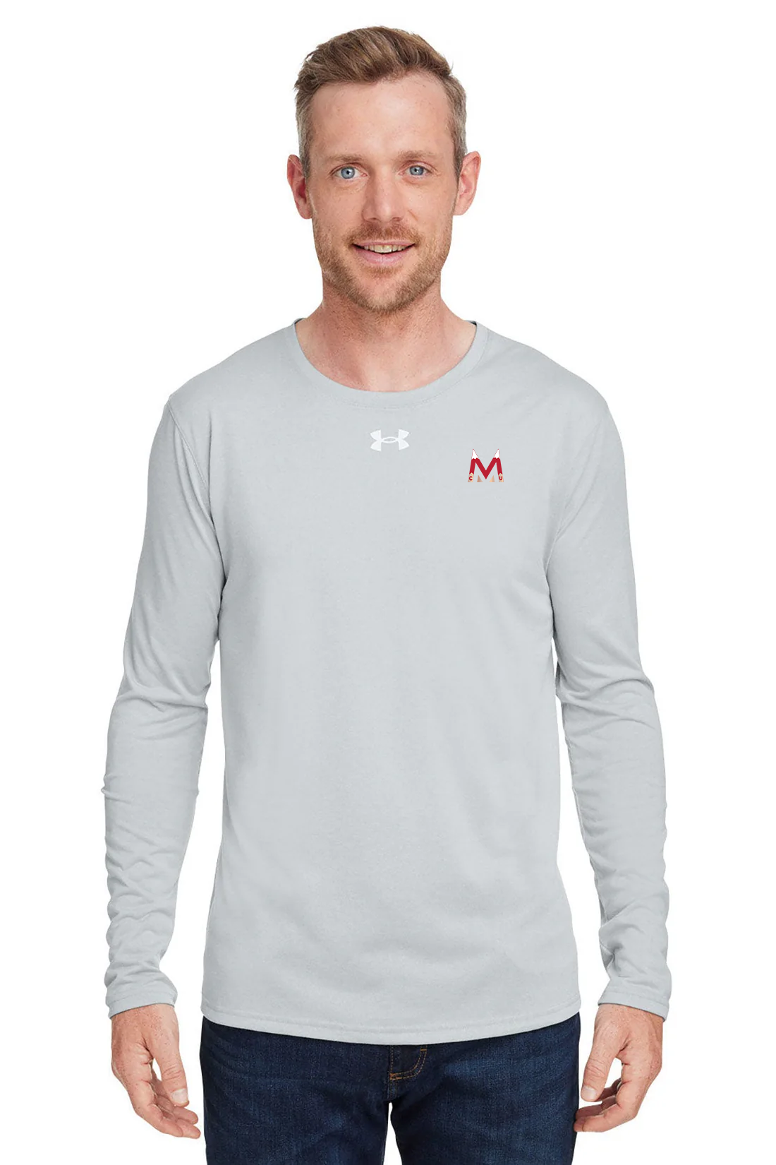 Under Armour Men's Tech Long-Sleeve T-Shirt, Medium Grey [Milford Mining Company Utah]