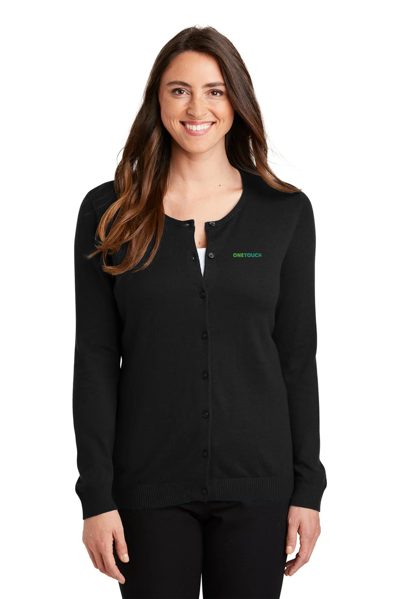 Port Authority Ladies Cardigan Sweater, Black [OneTouch]