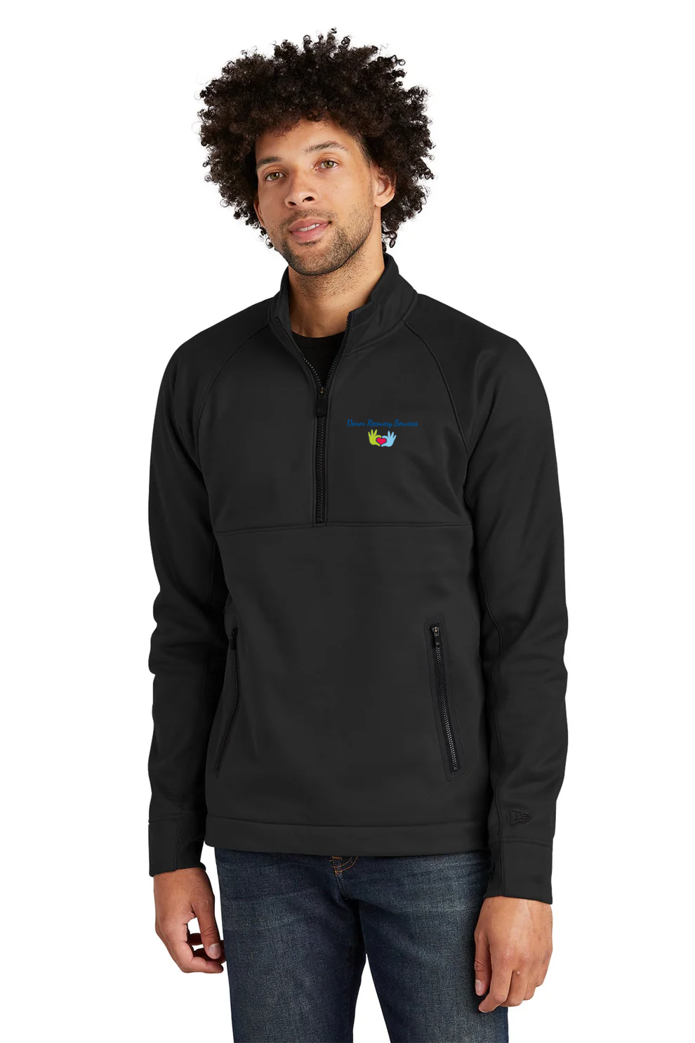 New Era Venue Fleece Quarter Zip, Black [Donor Recovery Services]