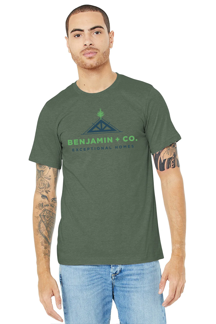 Bella Canvas Unisex Jersey T-Shirt, Heather Miltary Green [Benjamin and Company]