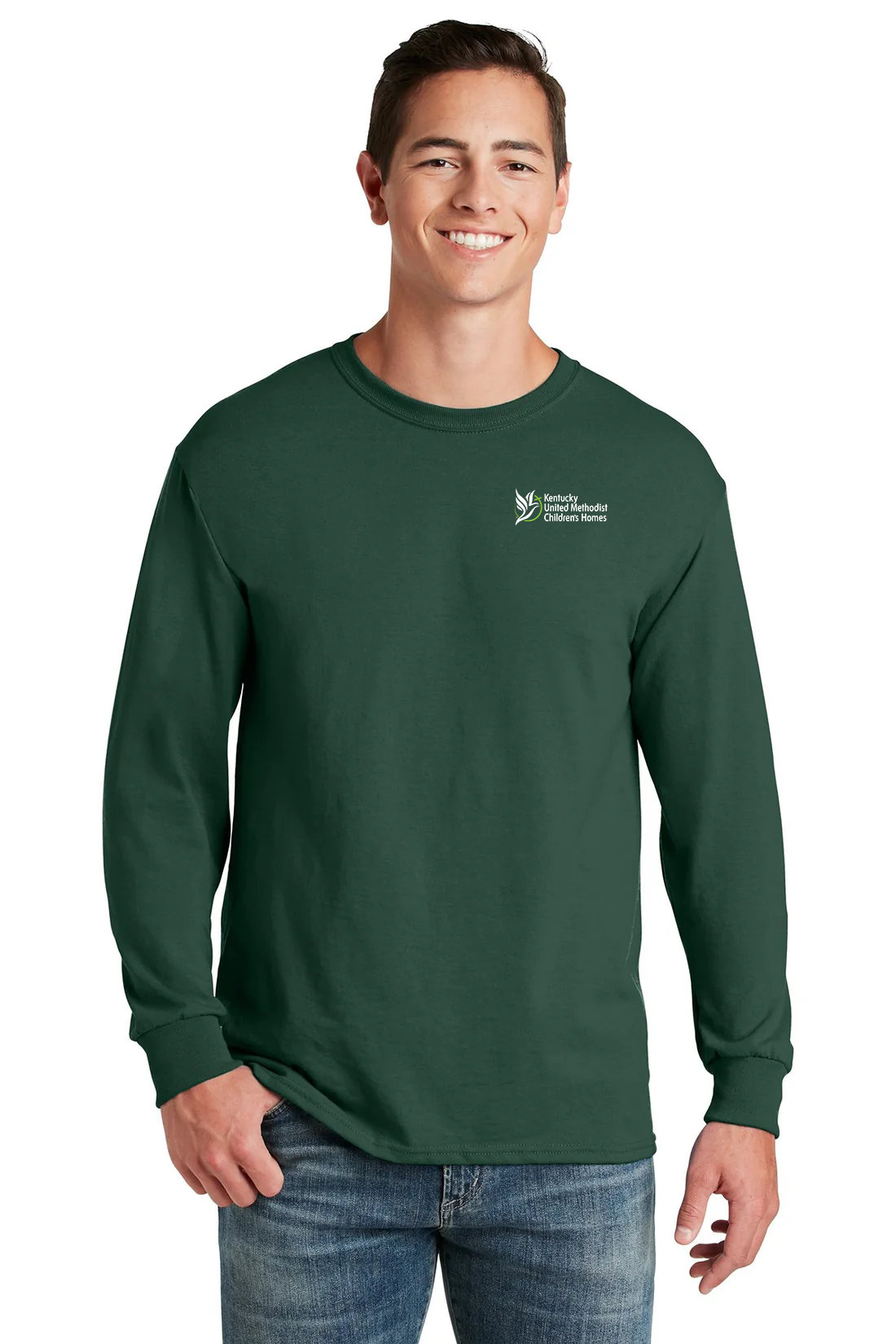 Jerzees Dri-Power 50/50 Cotton/Poly Long Sleeve T-Shirt, Forest Green [Kentucky United Methodist Children's Homes]