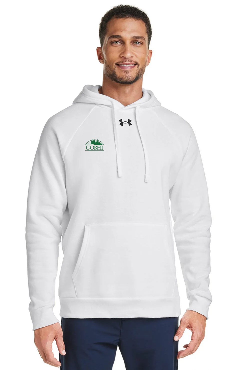 Under Armour Mens Rival Fleece Hooded Sweatshirt, White [GOBHI]