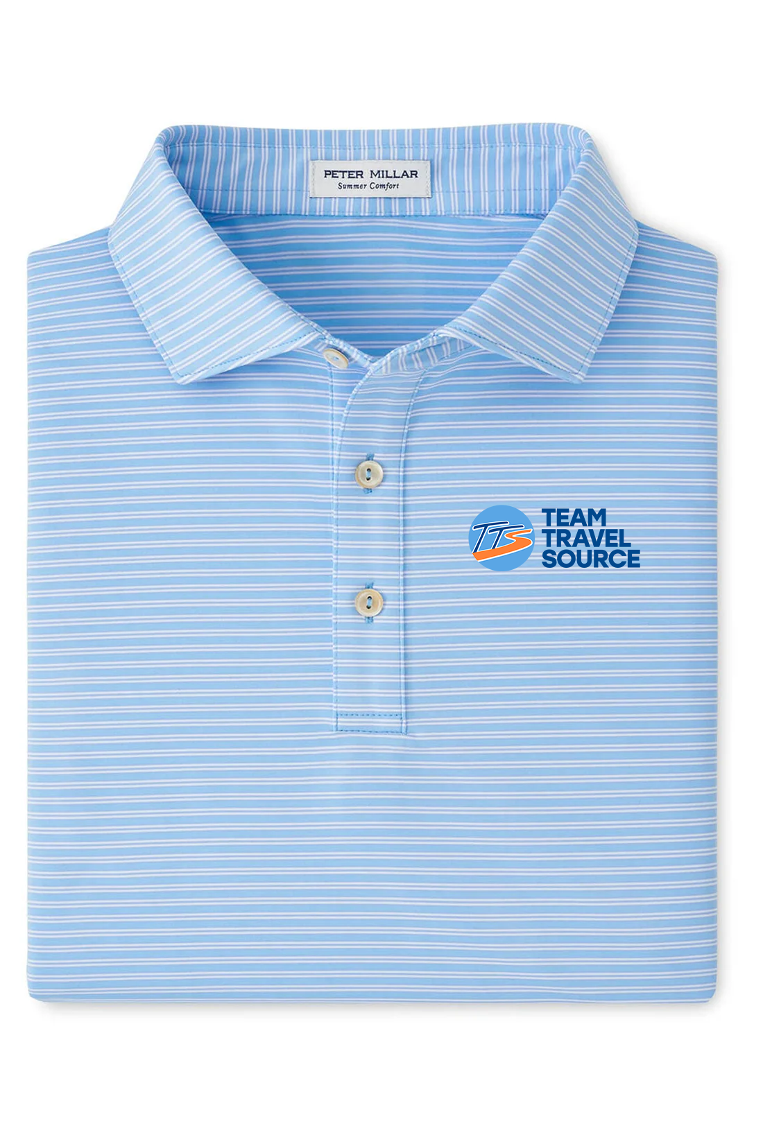 Peter Millar Mens Culver Performance Jersey Polo, Seaport Blue [Team Travel Source]