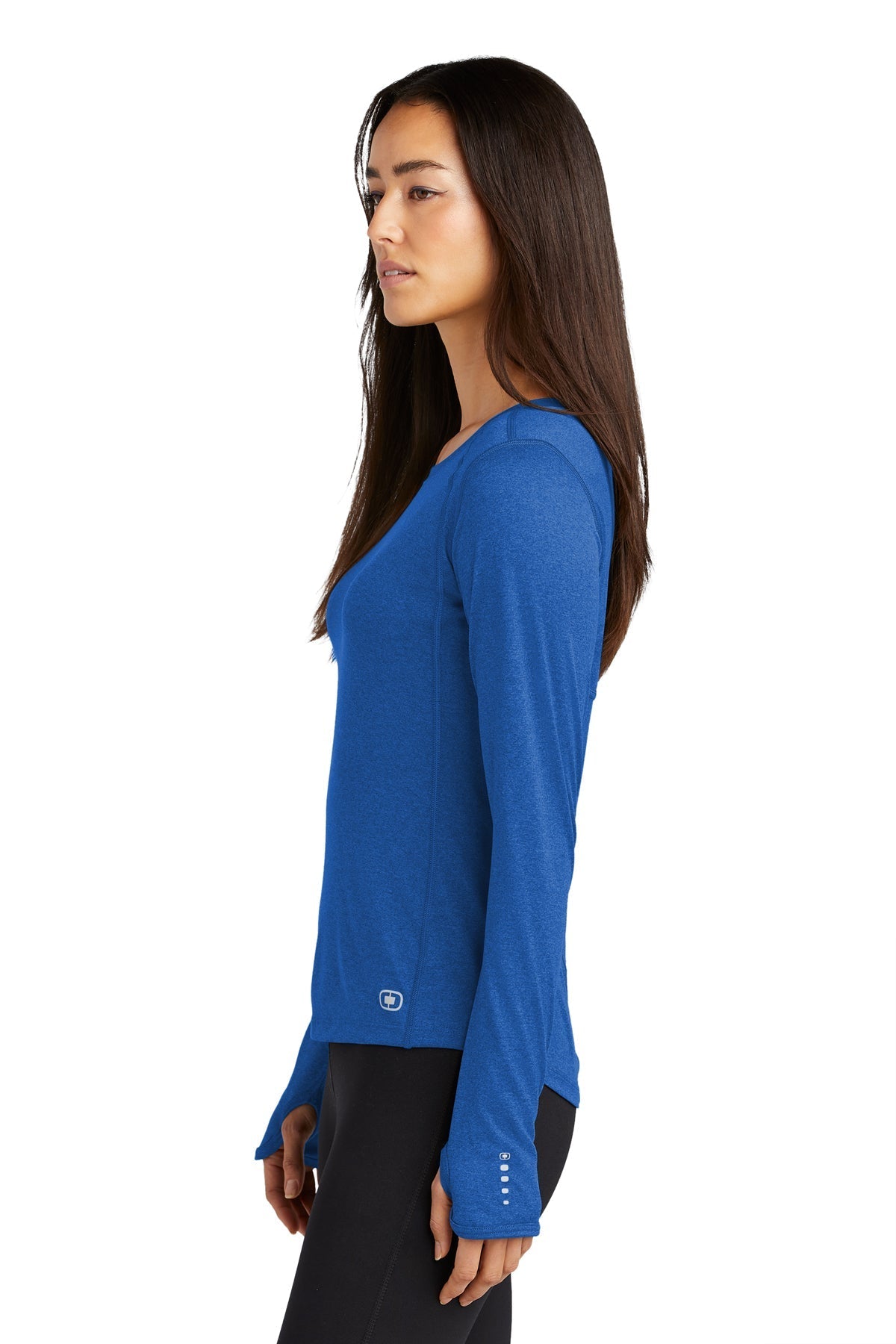 OGIO ENDURANCE Ladies Long Sleeve Pulse Custom Tees, Electric Blue [GuidePoint Security]