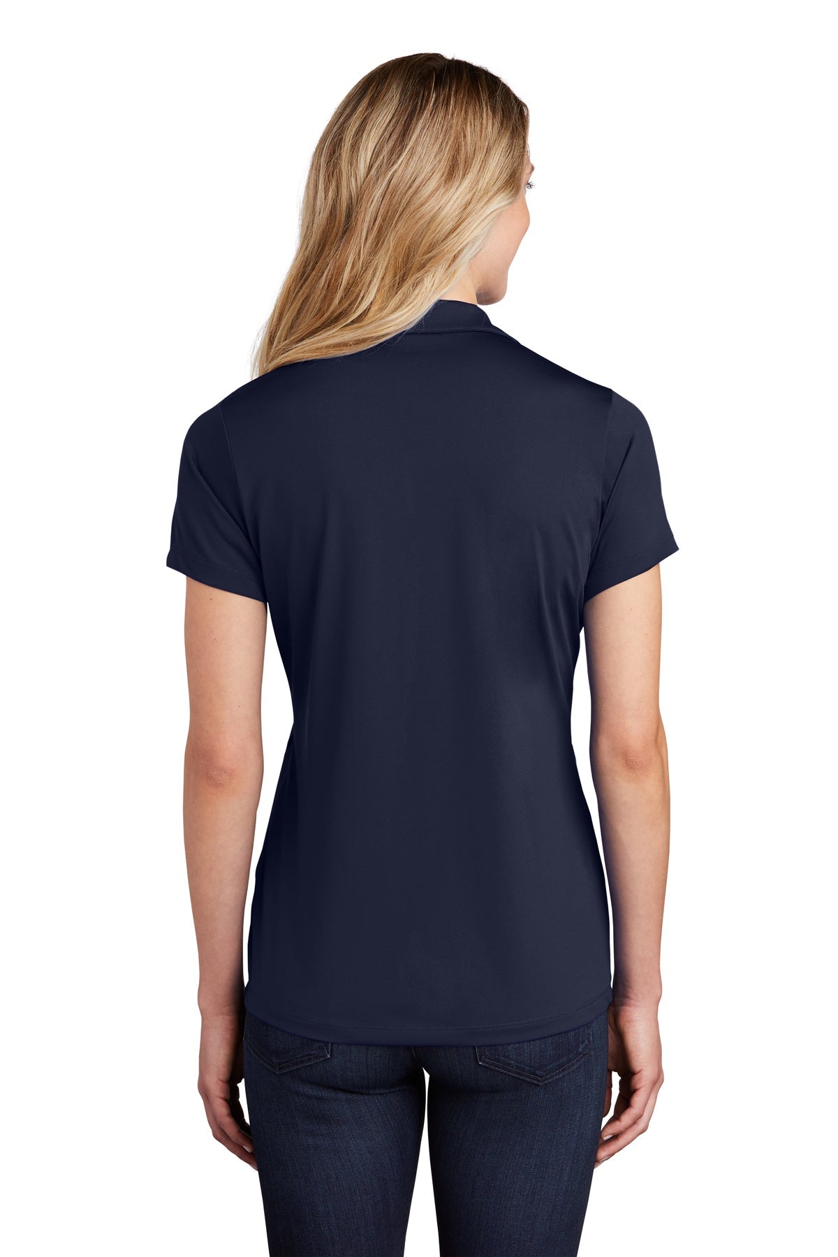 Sport-Tek Ladies Contrast PosiCharge Customized Tough Polos, True Navy/ Heather Grey [Community Health Alliance]
