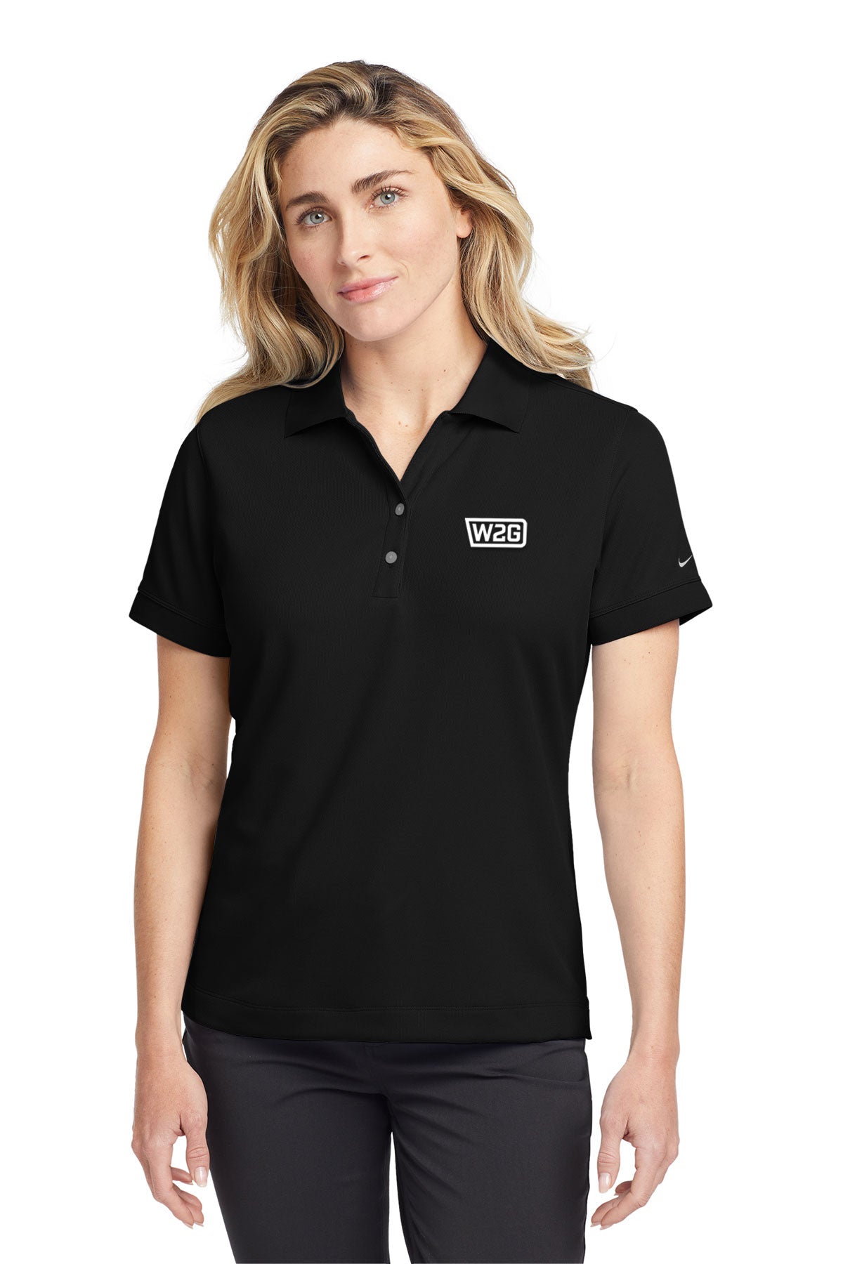 Nike Ladies Dri-FIT Classic Custom Polos, Black [Ware2Go]