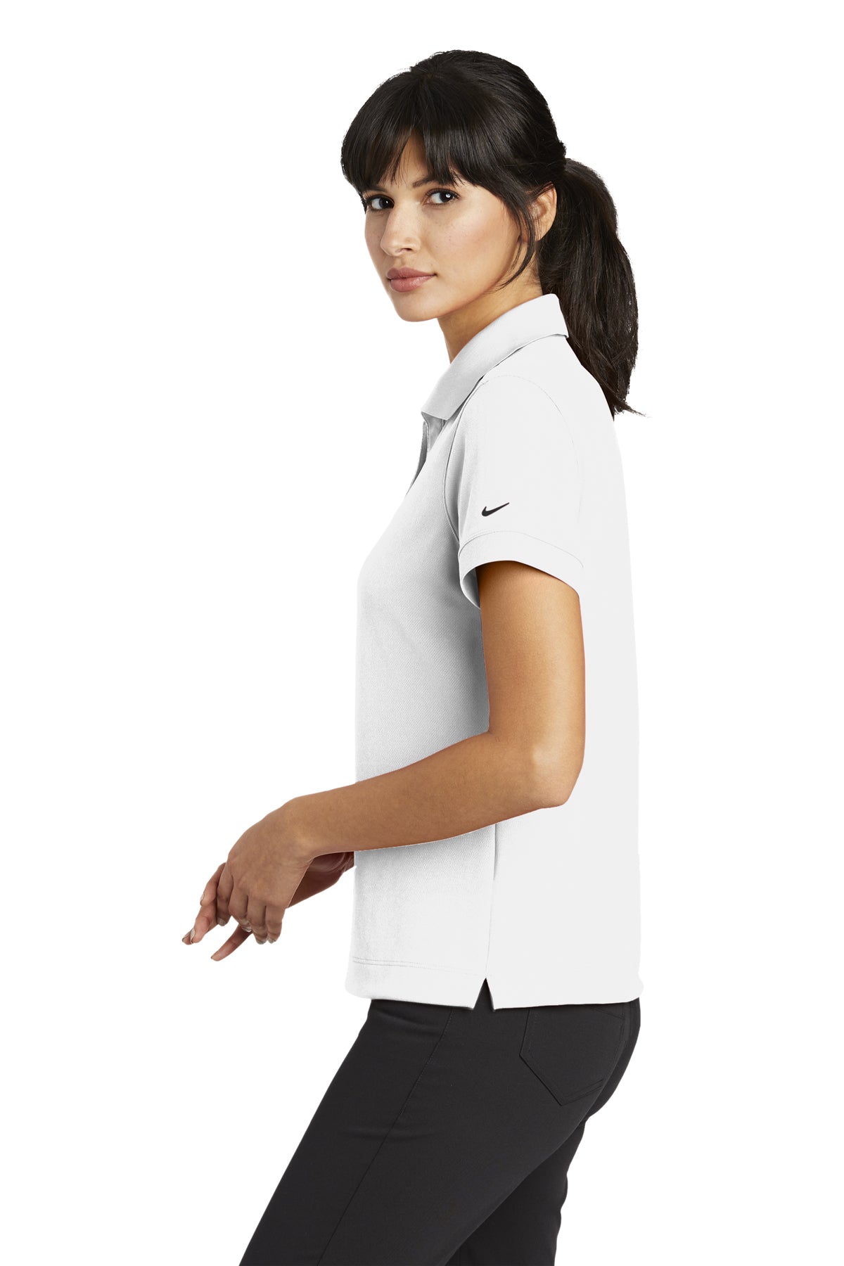 Nike Ladies Dri-FIT Classic Custom Polos, White [Custom Home Security]