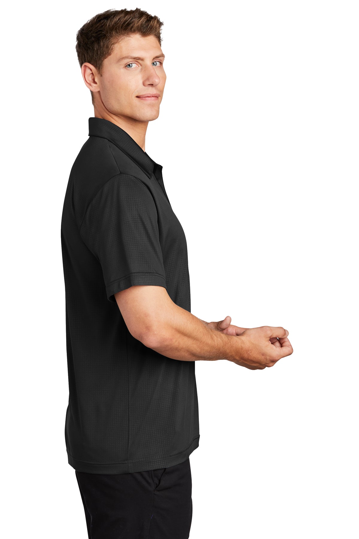 Sport-Tek Embossed PosiCharge Customized Tough Polos, Black [Infintium Inc.]