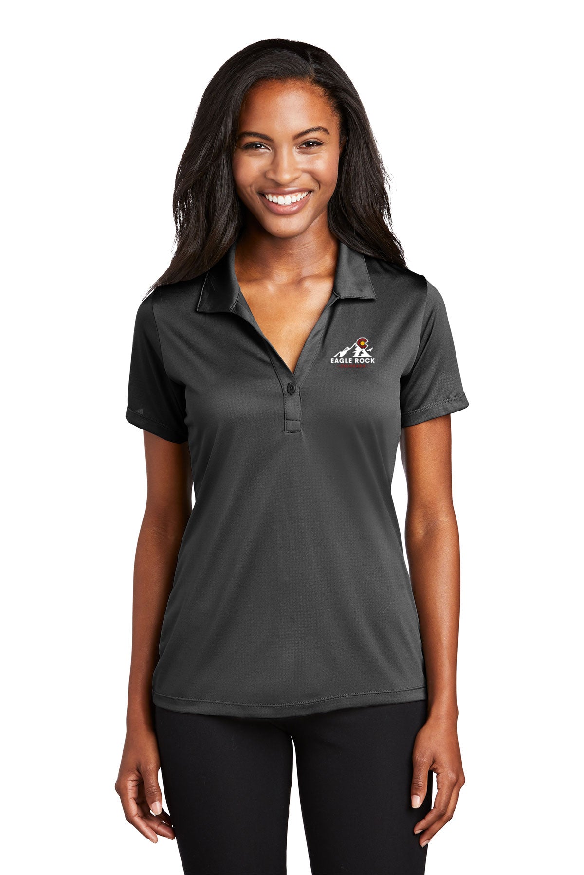 Sport-Tek Ladies Embossed PosiCharge Branded Tough Polos, Black [Eagle Rock Distributing Company]