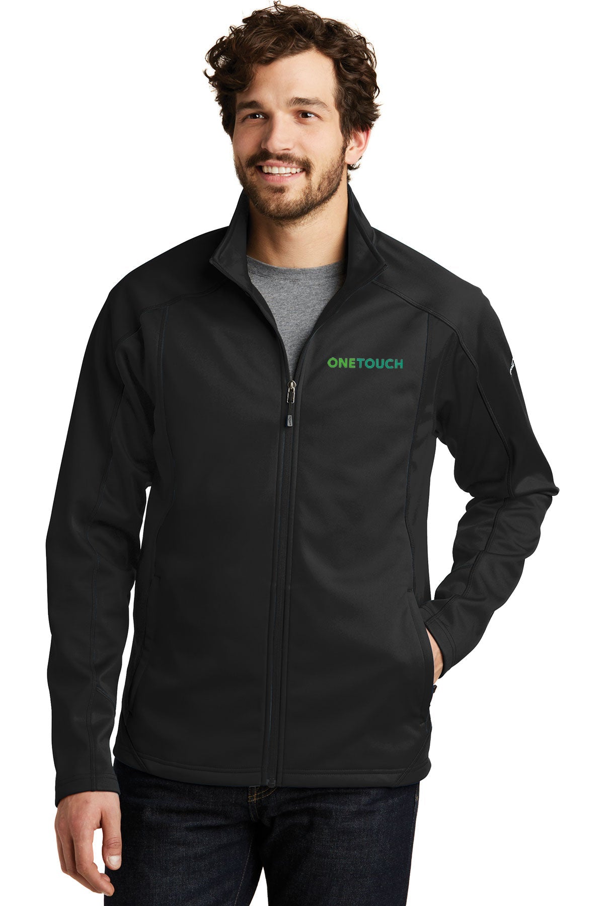 Eddie Bauer Trail Custom Soft Shell Jackets, Black [OneTouch]