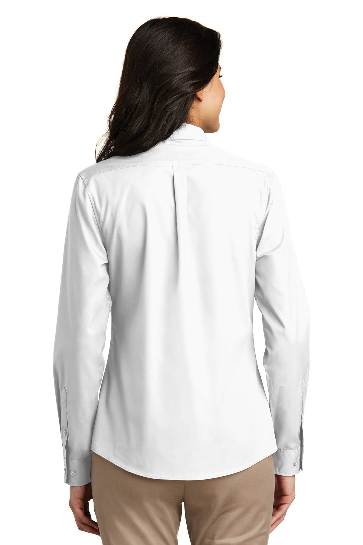 Port Authority Ladies Carefree Poplin Customized Shirts, White [Harris & Associates]
