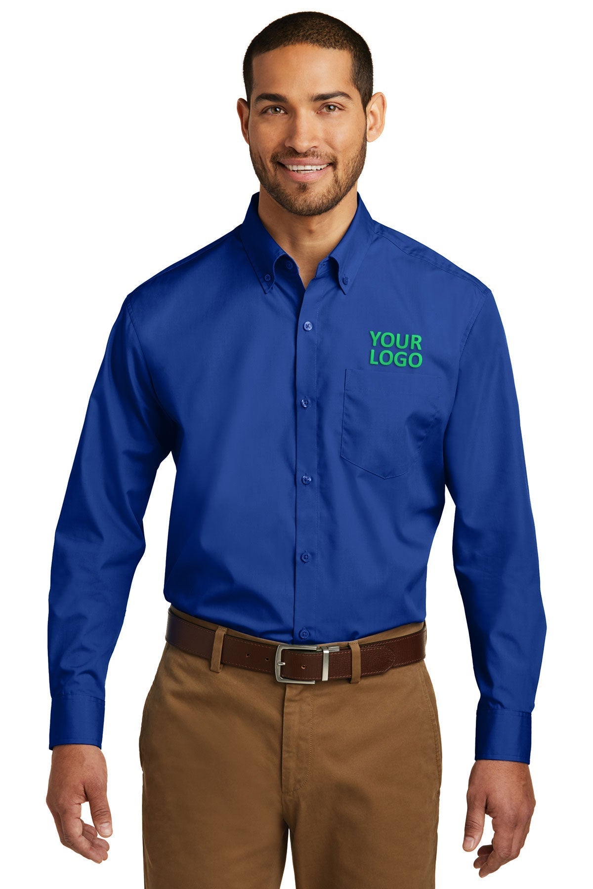Port Authority Carefree Poplin Custom Shirts, True Royal [Kentucky United Methodist Children's Homes]