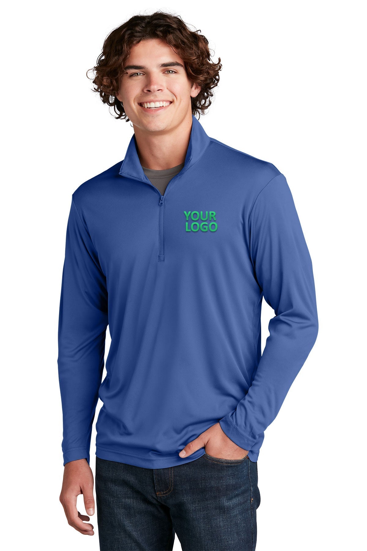 Sport-Tek PosiCharge Competitor Branded 1/4-Zip Pullovers, True Royal [Guardian Pharmacy of Cincinnati DBA Mullaneys]