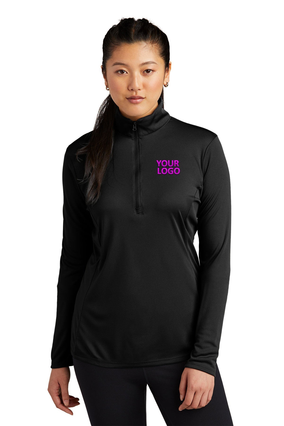 Sport-Tek Ladies PosiCharge Competitor Custom 1/4-Zip Pullovers, Black [USFCR]