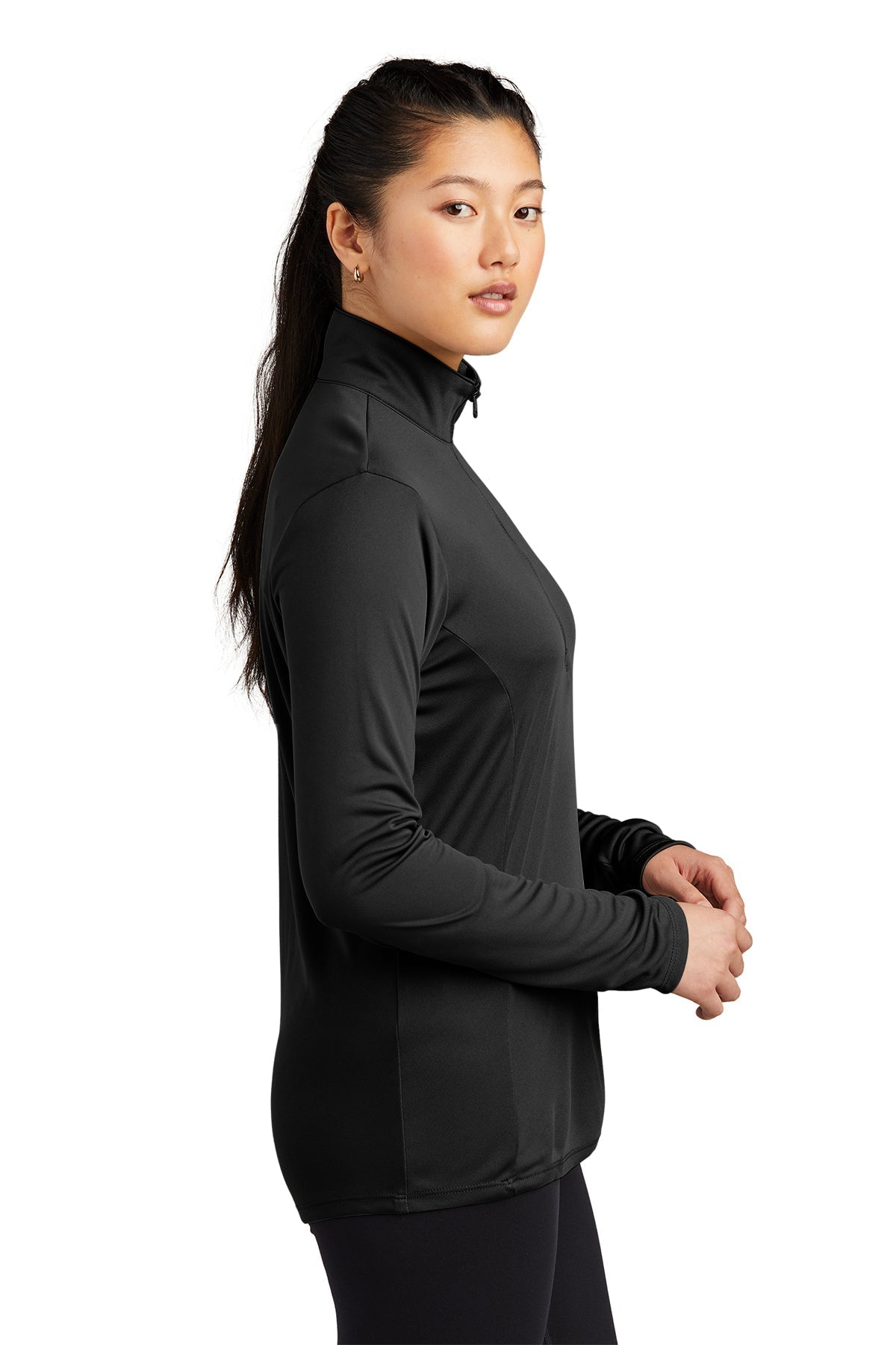 Sport-Tek Ladies PosiCharge Competitor Custom 1/4-Zip Pullovers, Black [USFCR]