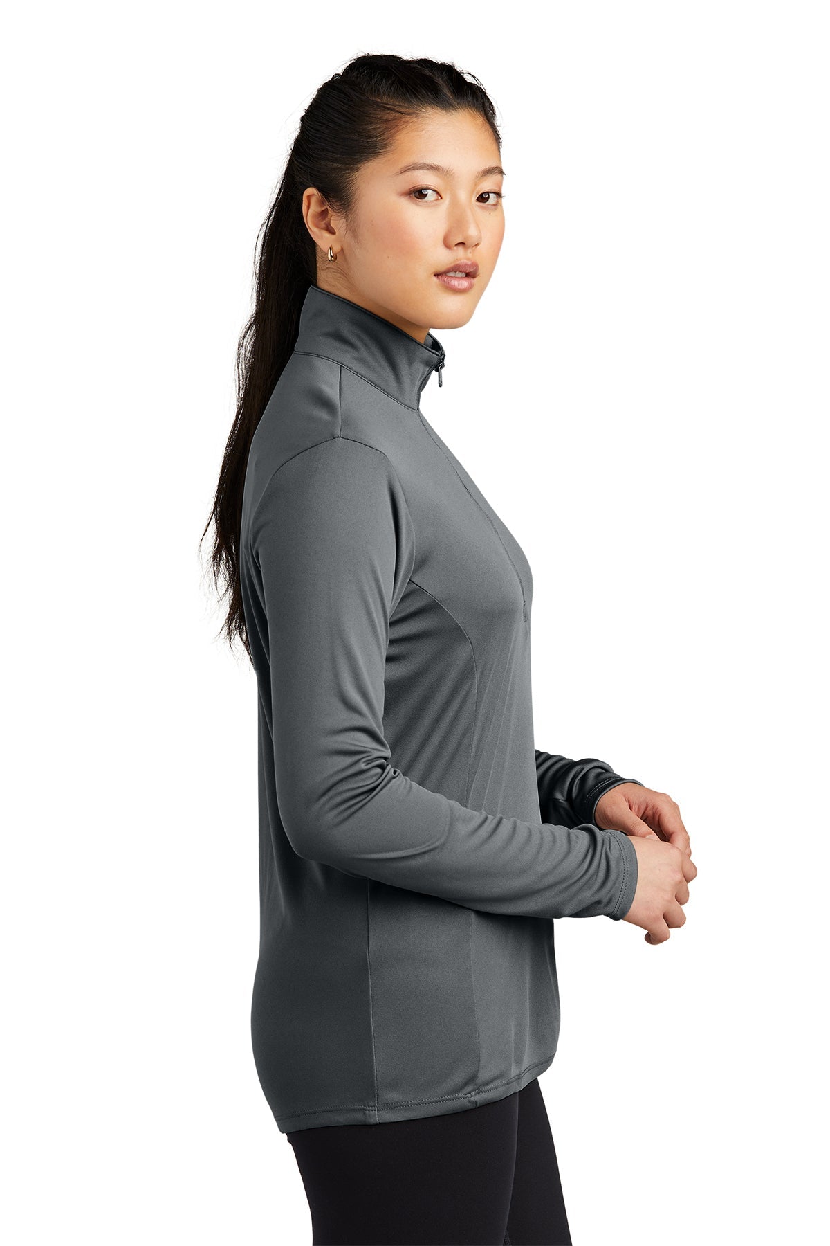 Sport-Tek Ladies PosiCharge Competitor Customized 1/4-Zip Pullovers, Iron Grey [Burtness]