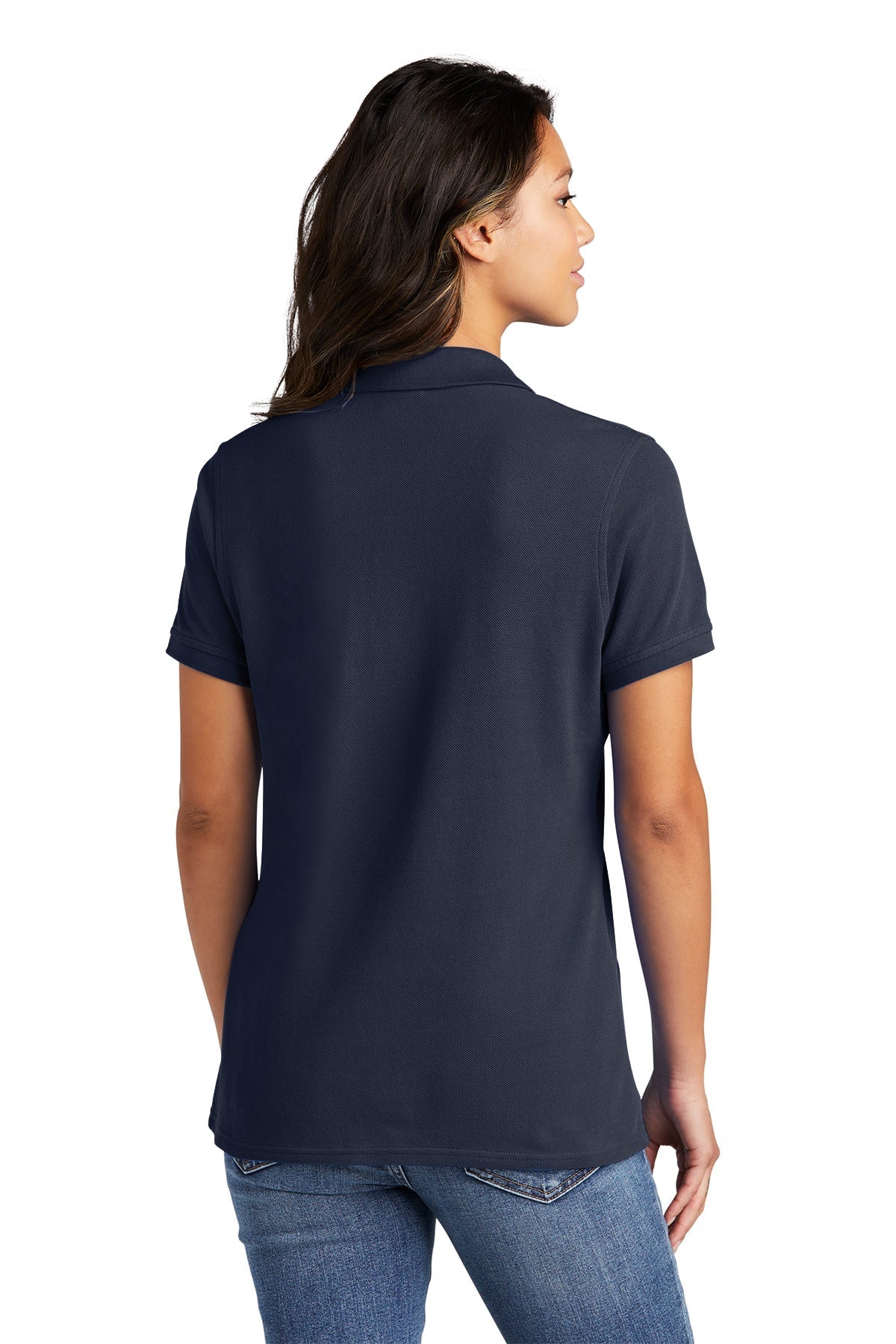 Port & Company Ladies Ring Spun Customized Polos, Deep Navy [AllEarth Renewables]