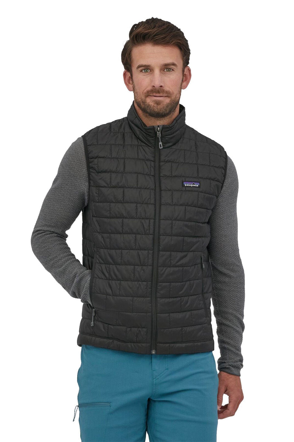 Patagonia Mens Nano Puff Customized Vests, Black [Plus Delta Partners Anniversary Gift Store]