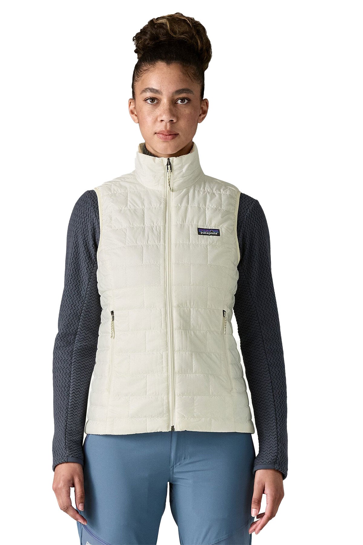 Patagonia Womens Nano Puff Custom Vests, Birch White [Fire Solutions]