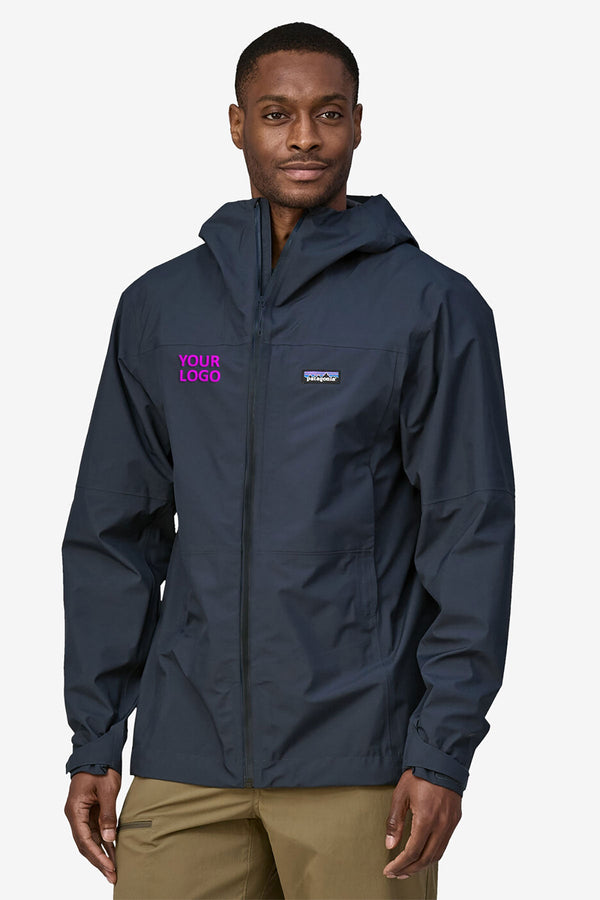 Branded Patagonia Boulder Fork Custom Rain Jackets, Smolder Blue