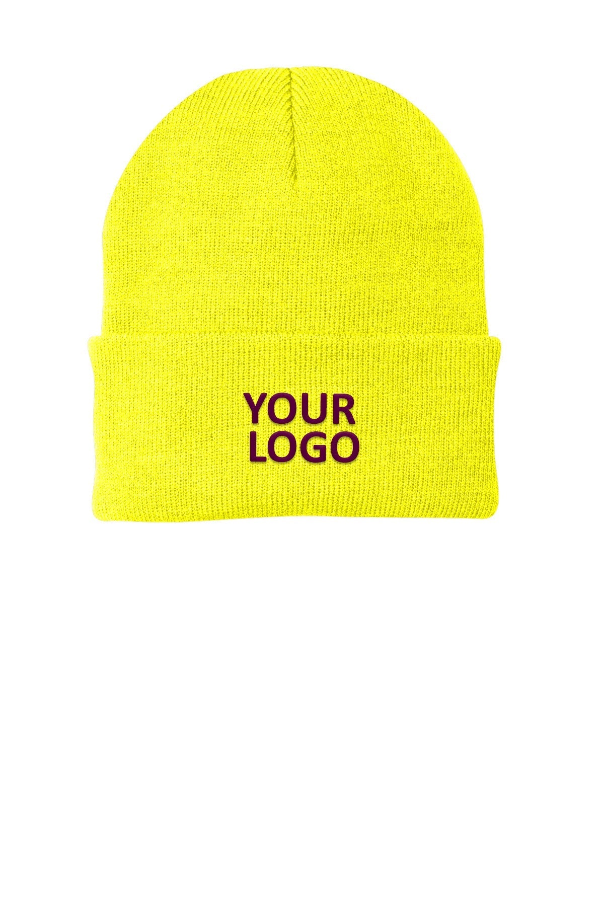 Port & Company Custom Knit Caps, Neon Yellow [Milford Mining Company Utah]