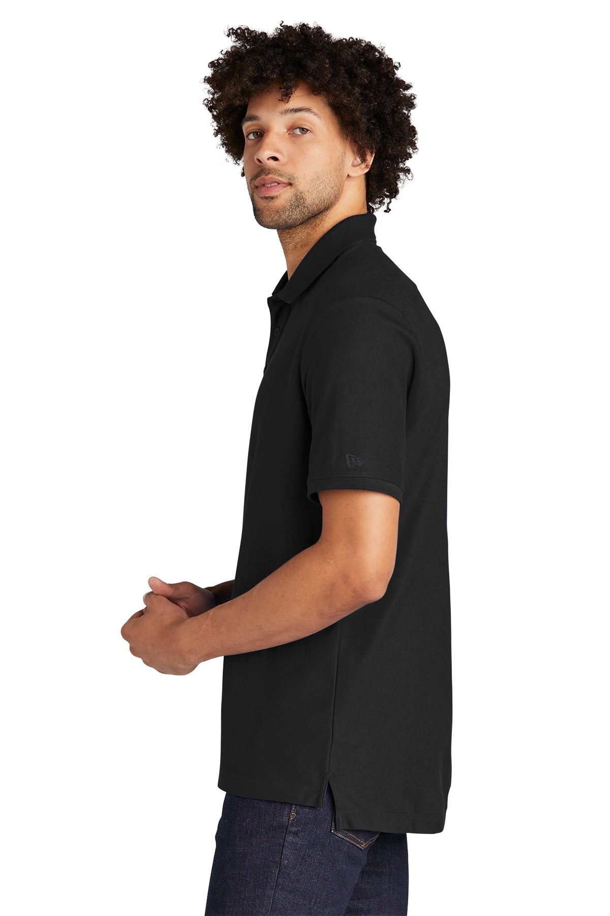 New Era Venue Home Plate Custom Polos, Black [Mariano Restaurant Group]