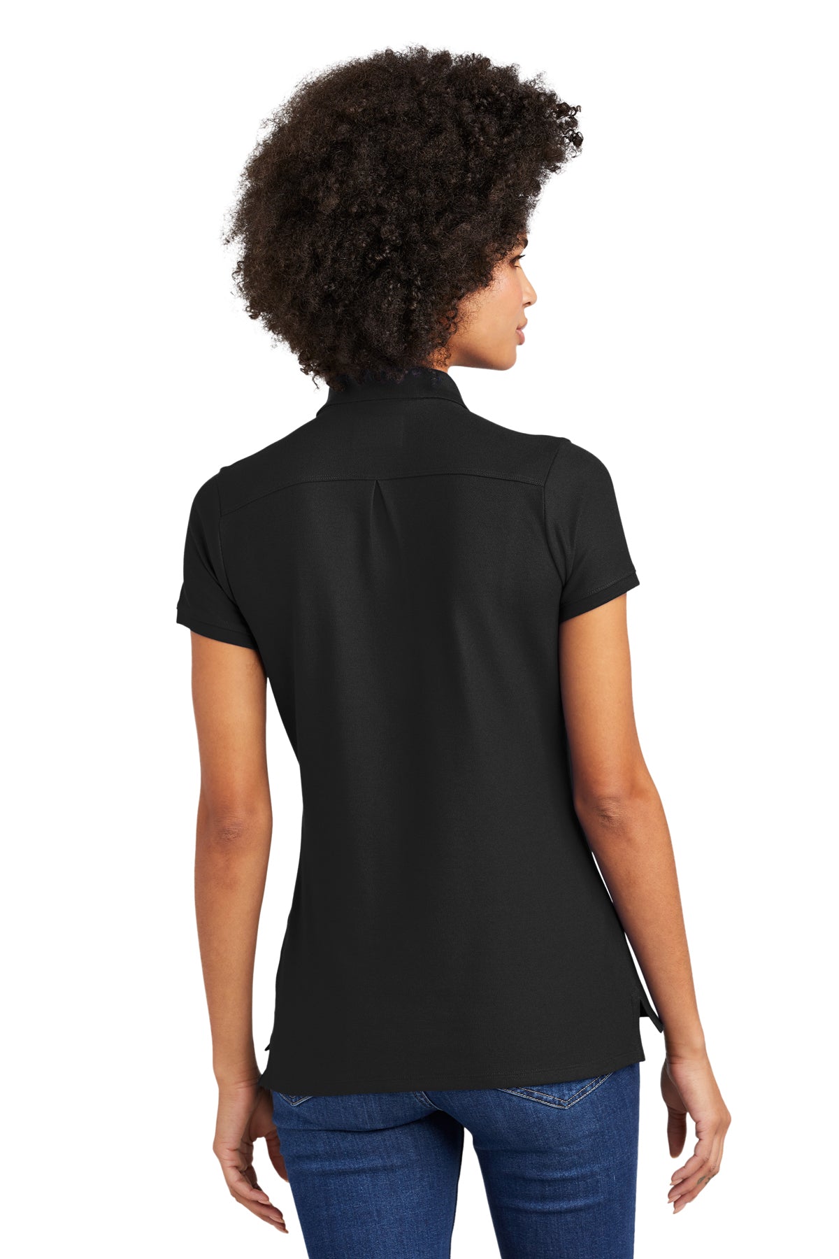 New Era Ladies Venue Home Plate Custom Polos, Black [ACI Jet Uniforms]