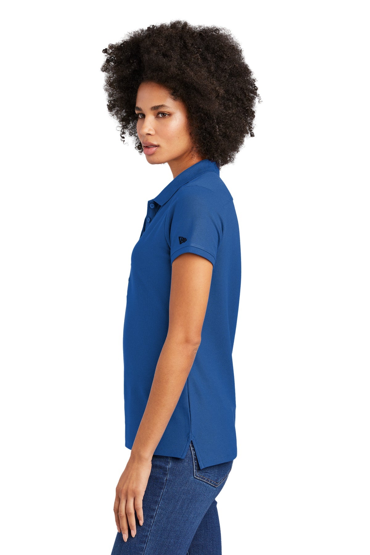 New Era Ladies Venue Home Plate Custom Polos, Royal [ACI Jet Uniforms]