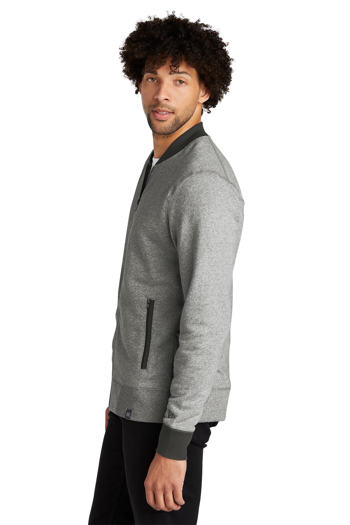 New Era French Terry Jackets, Light Graphite Twist/ Graphite [CommStar Credit Union]