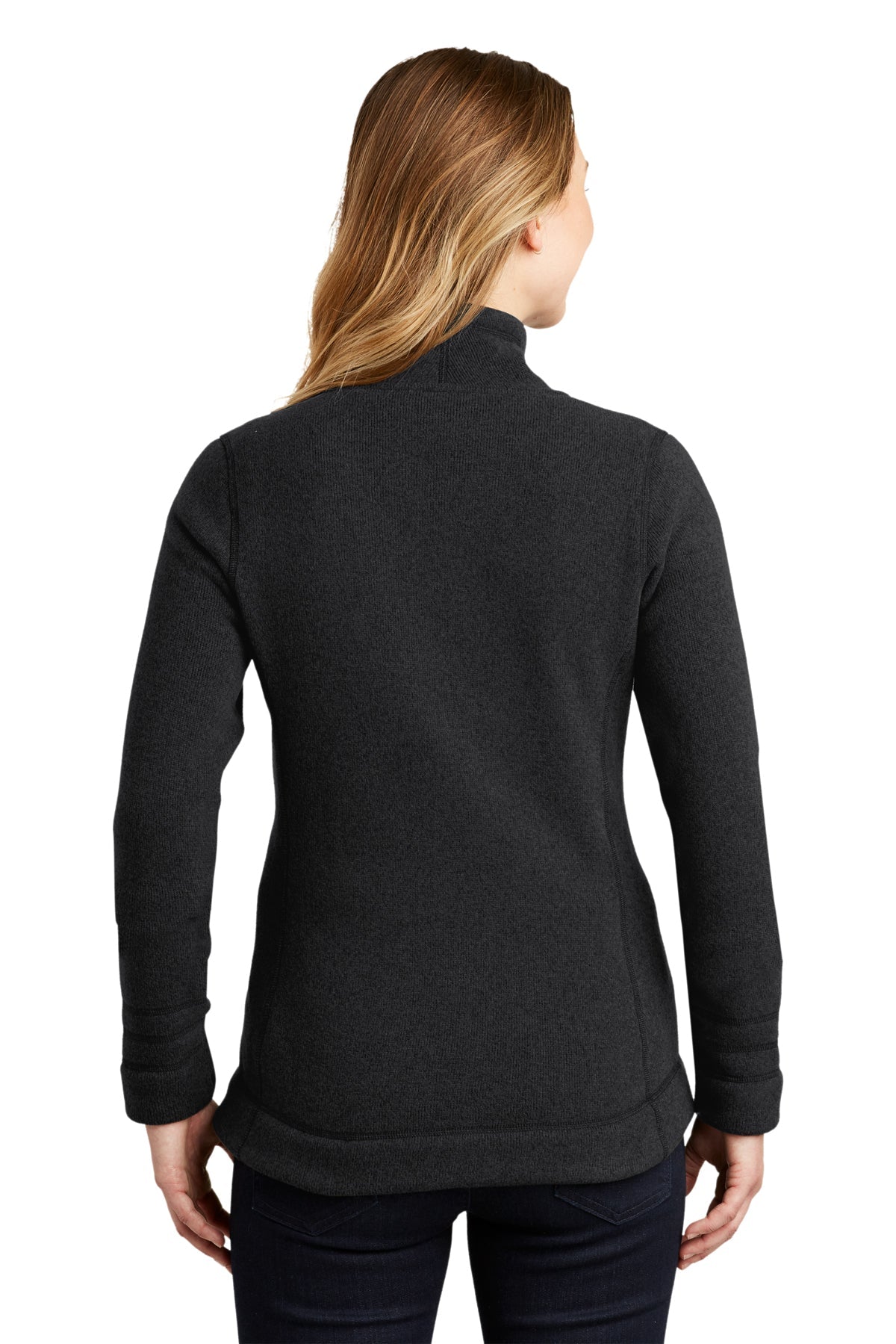 North Face Ladies Sweater Fleece Jacket TNF Black Heather [Zura Bio]