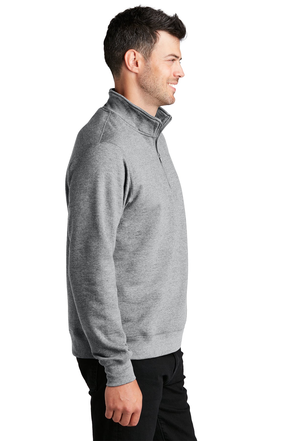 Port & Company Fan Favorite Fleece Branded Quarter Zips, Athletic Heather [WILS]