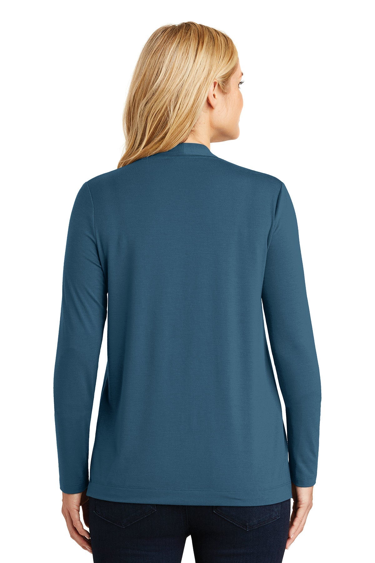Port Authority Ladies Branded Concept Knit Cardigans, Dusty Blue [CommStar Credit Union]