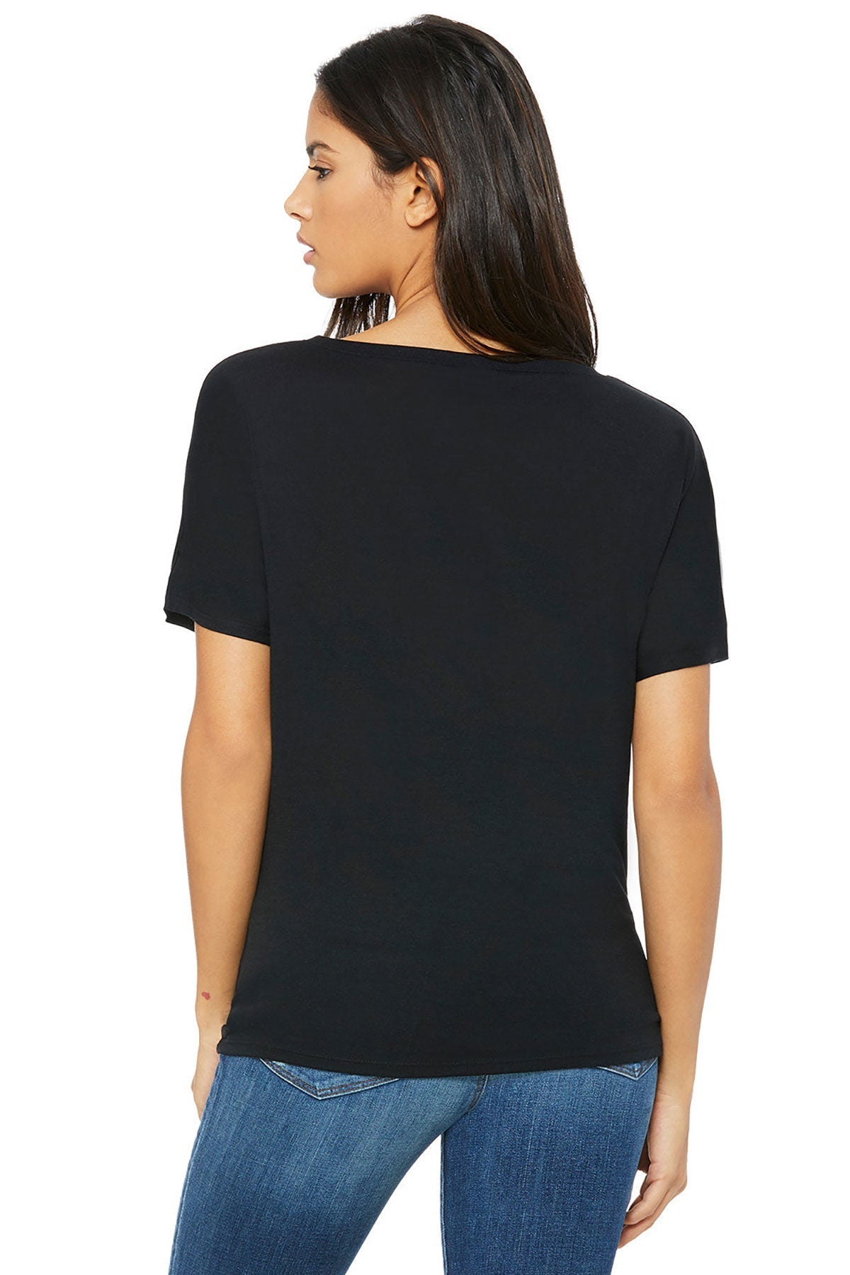 Bella Canvas Ladies Slouchy V-Neck, Black [Ware2Go]