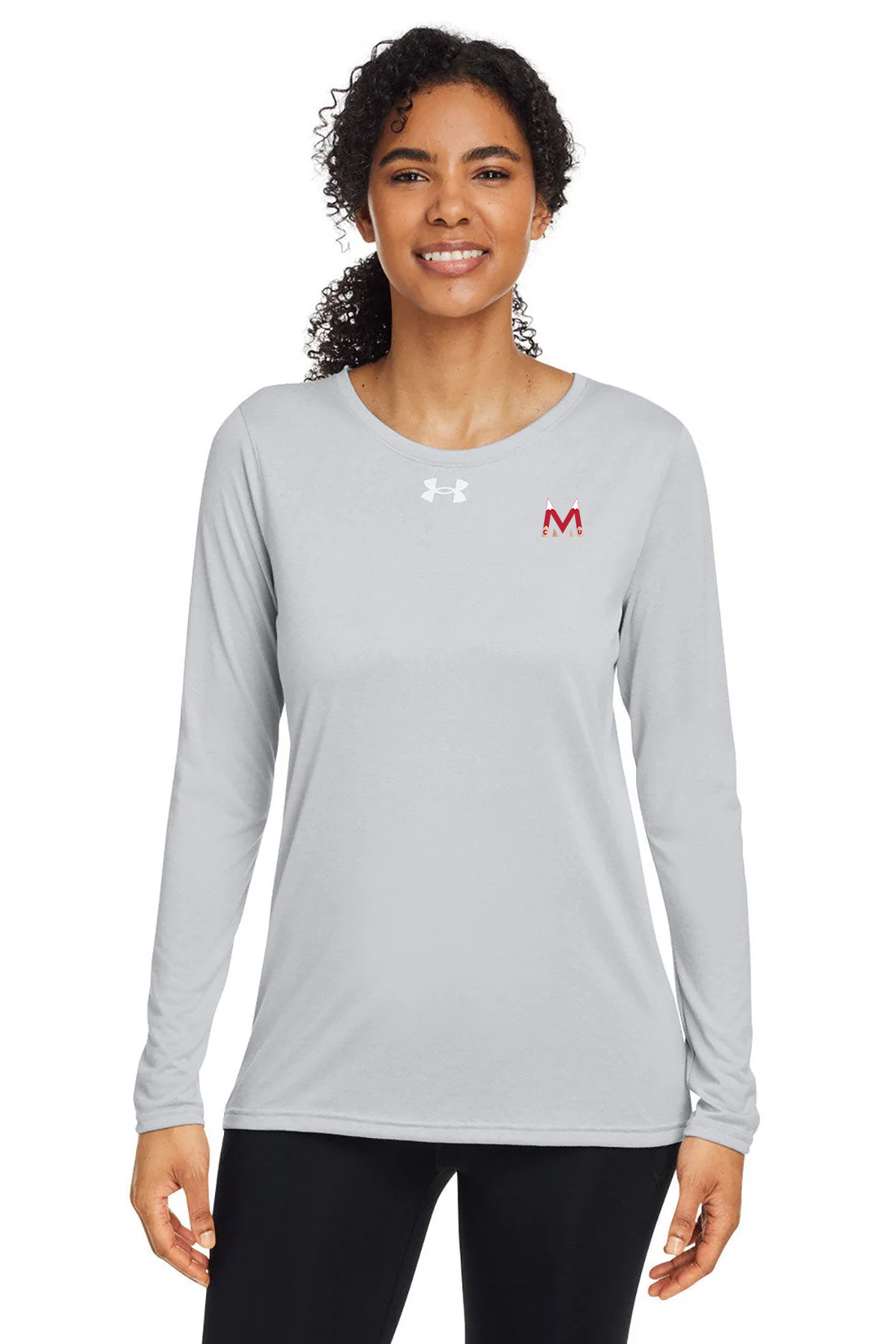 Under Armour Ladies Tech Long-Sleeve T-Shirt, Medium Grey [Milford Mining Company Utah]
