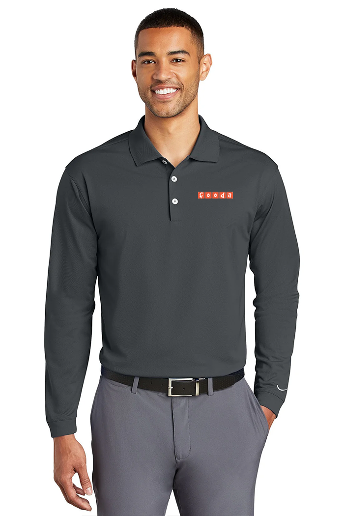 Nike Long Sleeve DriFIT Stretch Tech Polo, Anthracite [Fooda]