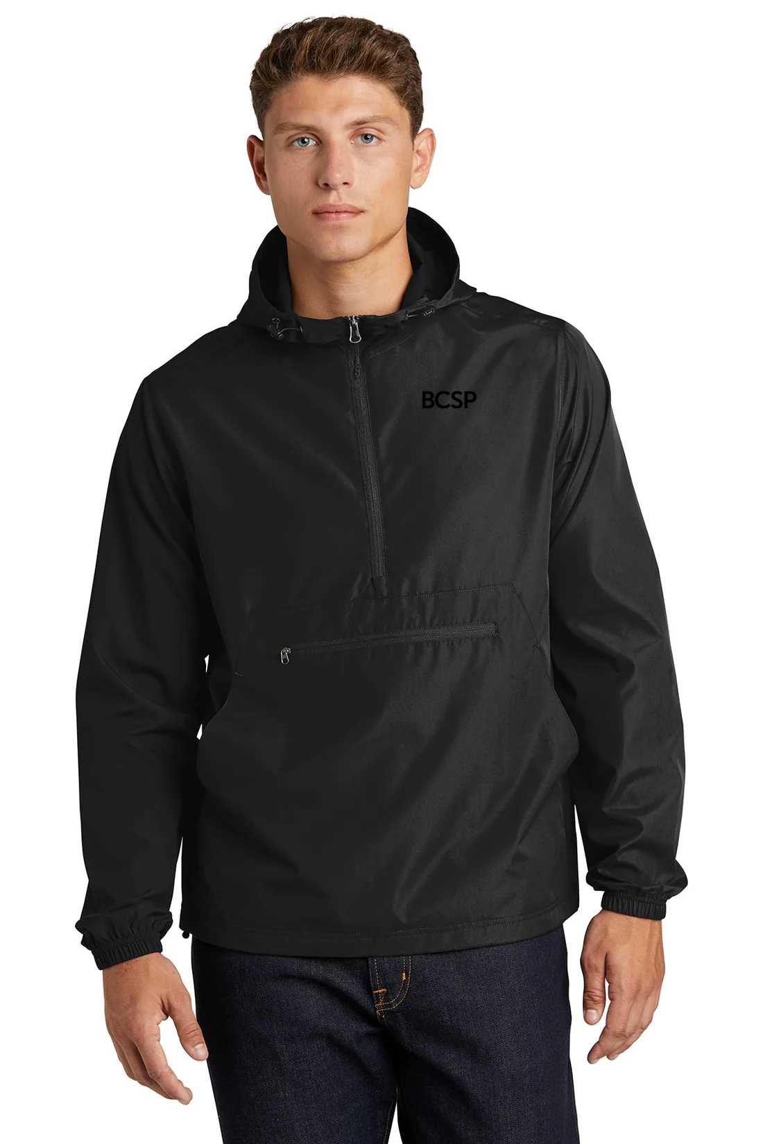 Sport-Tek Packable Anorak Jacket, Black [BCSP]