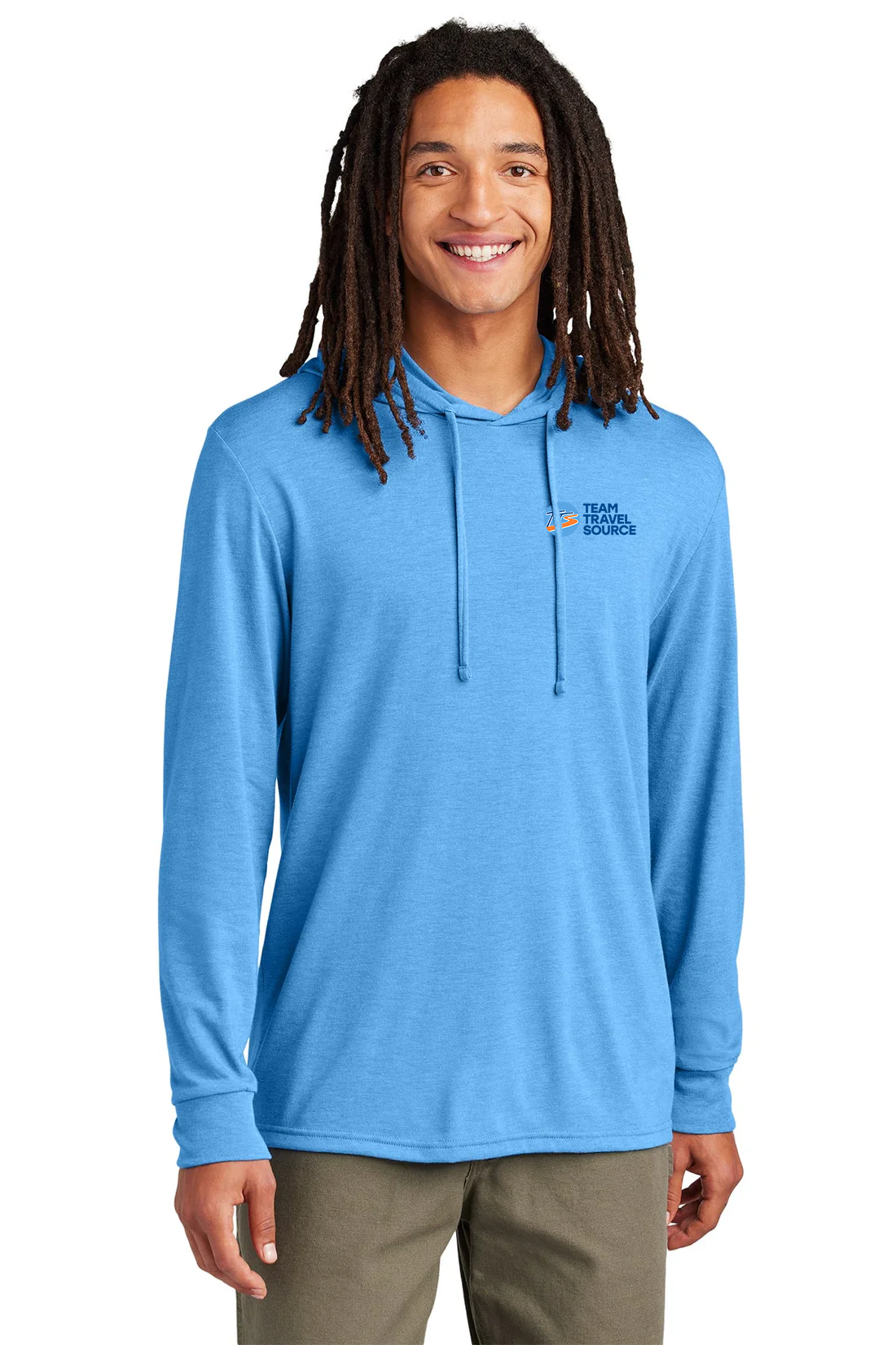 Allmade Unisex Tri-Blend Hoodie Tee, Azure Blue [Team Travel Source]