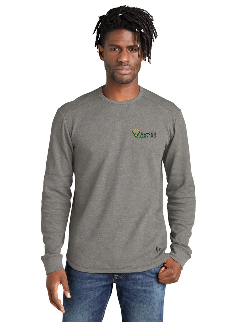 New Era Thermal Long Sleeve T Shirt, Shadow Grey Heather [Black's Valley AG]