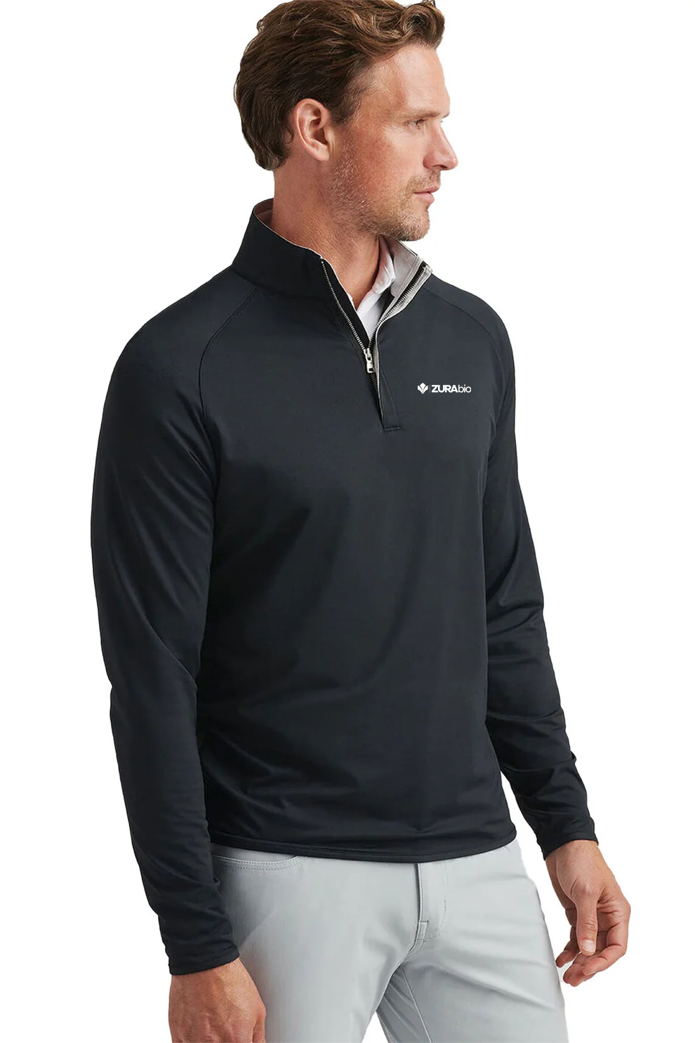 Peter Millar Stealth Performance Quarter-Zip, Black [Zura Bio]