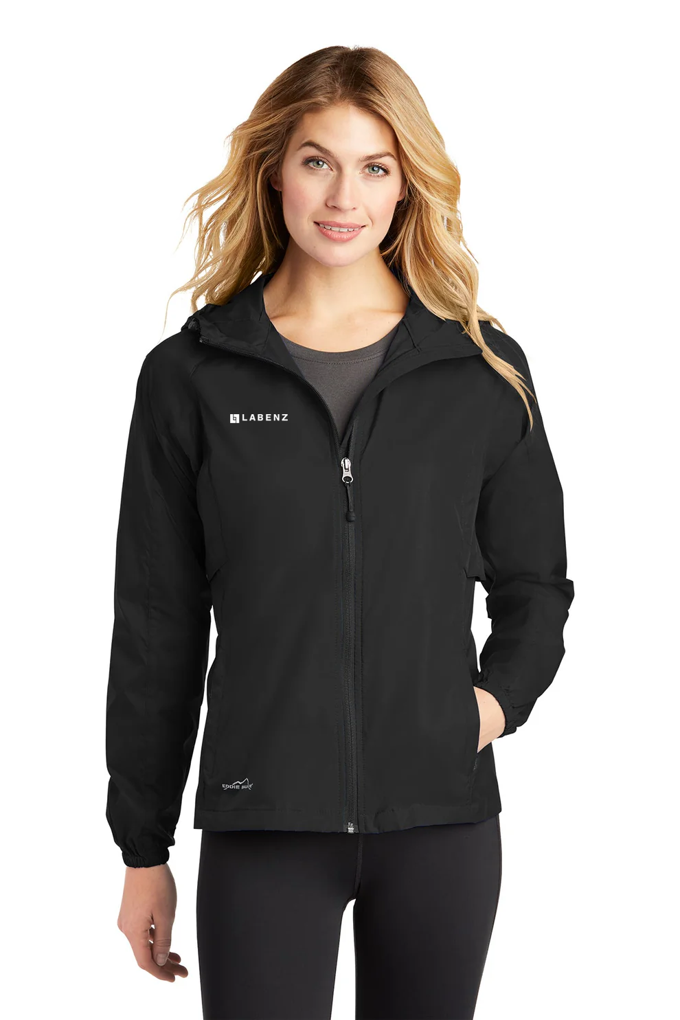 Eddie Bauer Ladies Packable Wind Jacket, Black [Labenz & Associates]