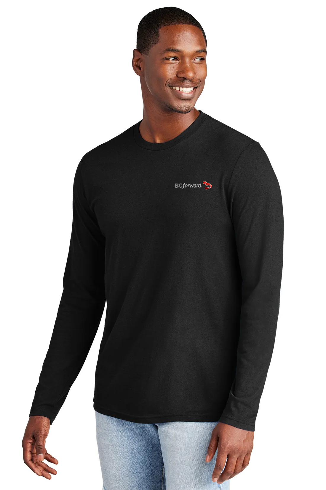 District Young Mens Very Important Long Sleeve Tee, Black [BC Forward]