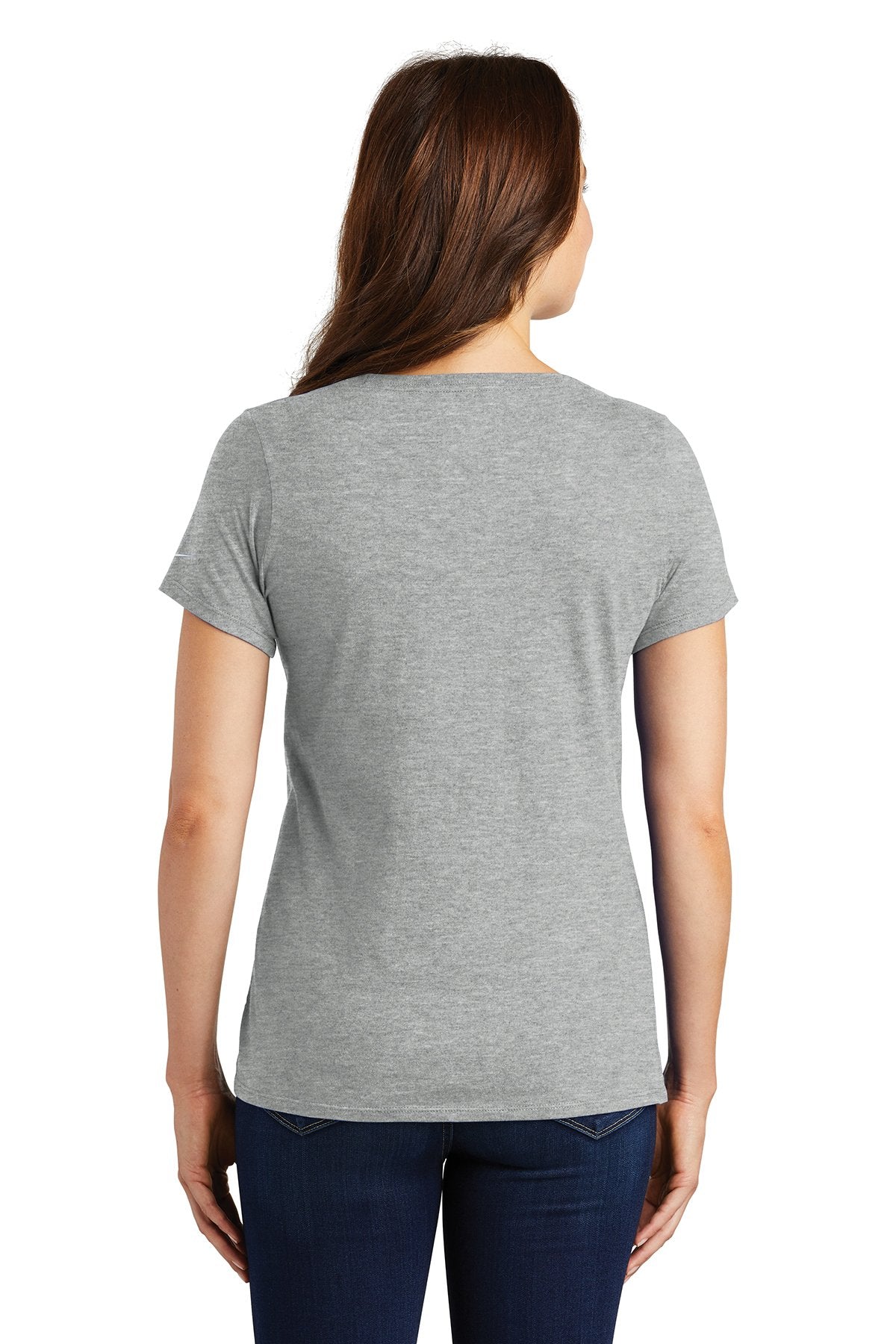 Nike Ladies Core Cotton Scoop Neck Customized Tees, Dark Grey Heather [Orpical Technology Solutions]