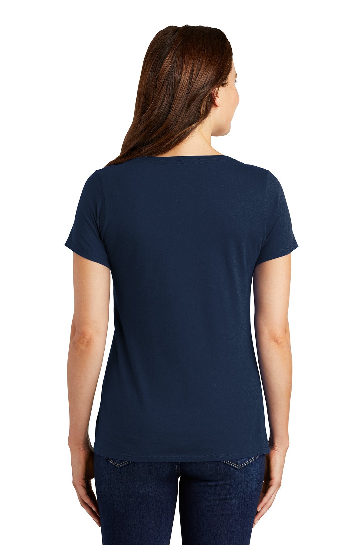Nike Ladies DriFIT CottonPoly Scoop Neck Custom Tees, College Navy [GuidePoint Security Cloud Security]