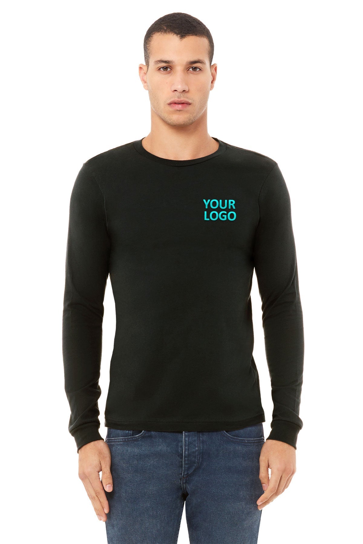 Bella Canvas Unisex Jersey Long Sleeve T-Shirt, Black [Valley Internet]