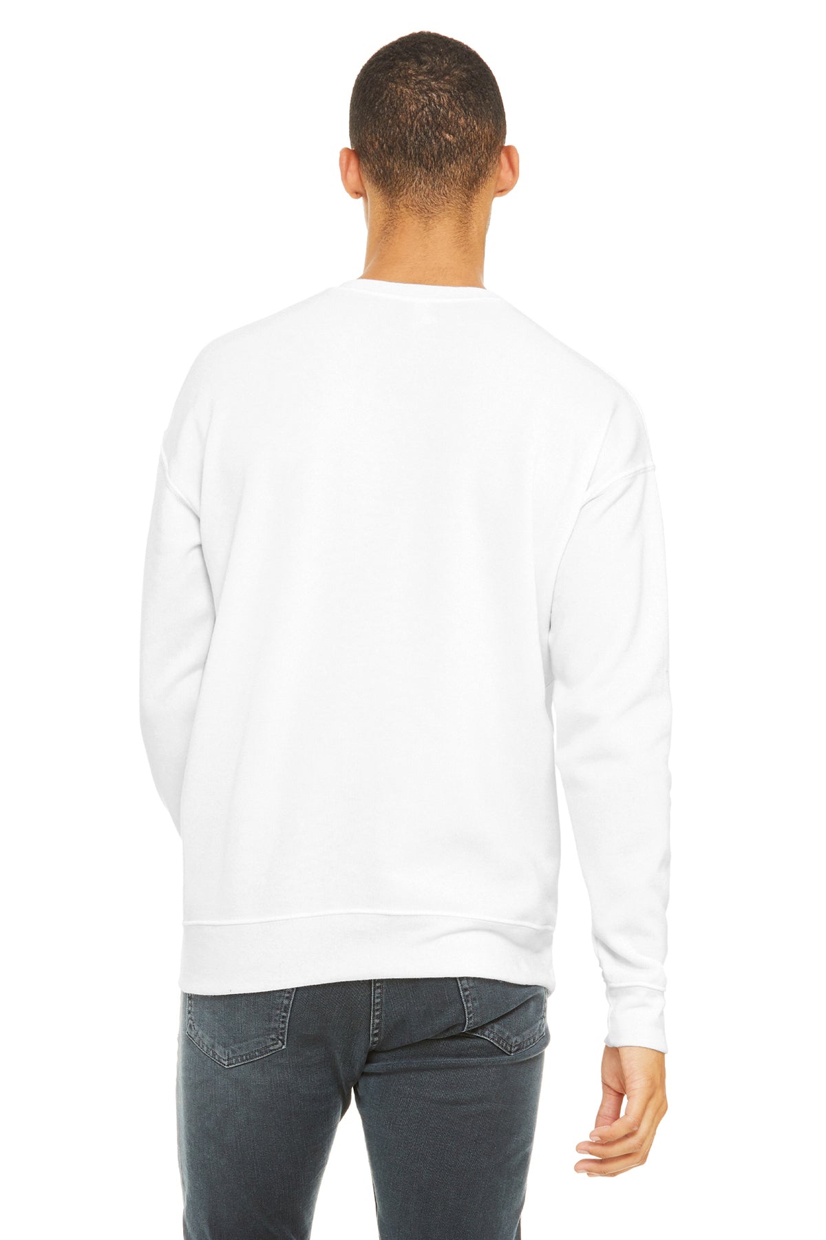 Bella Canvas Unisex Drop Shoulder Pullover, White [Reynolds and Moore]