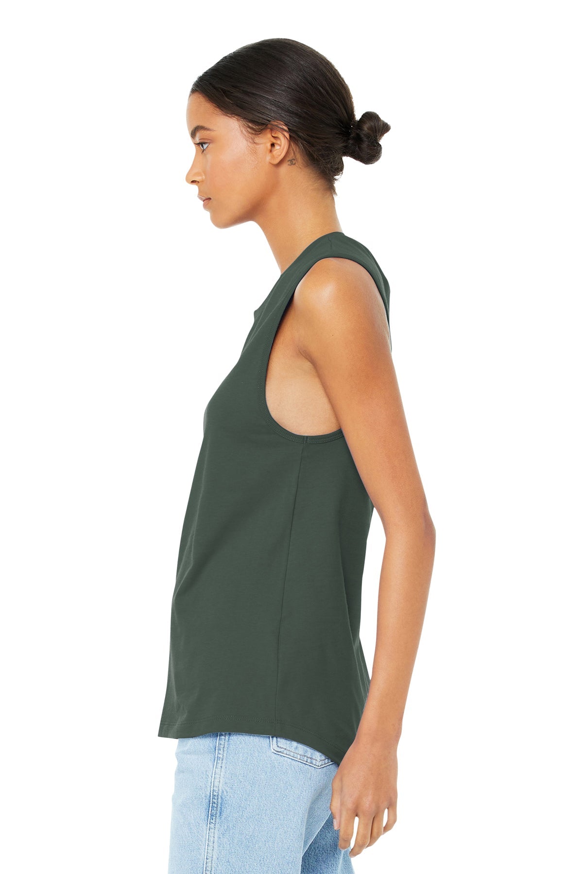 Bella Canvas Womens Jersey Muscle Tank, Military Green [Launch]