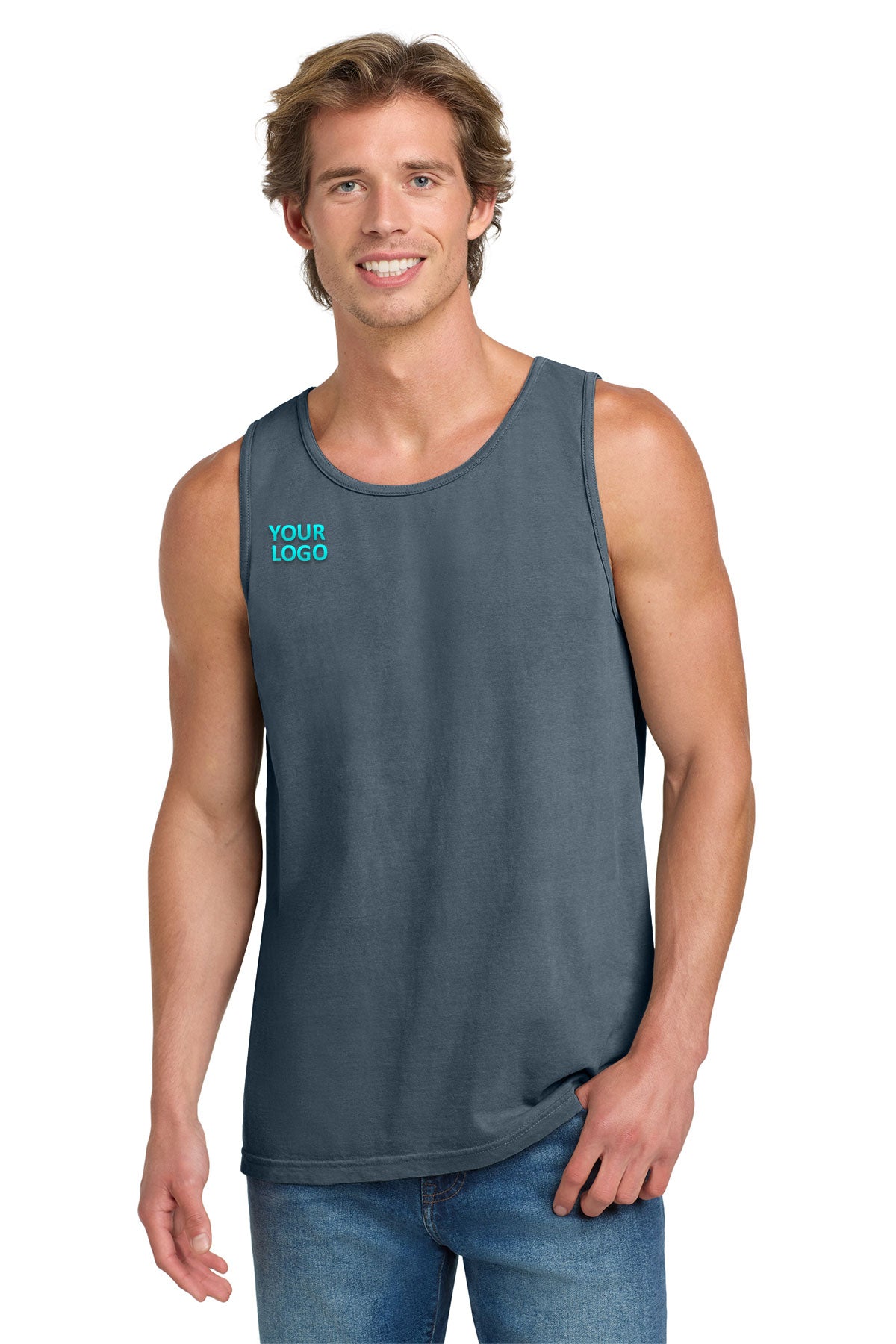Comfort Colors Heavyweight Custom Ring Spun Tank Tops, Denim